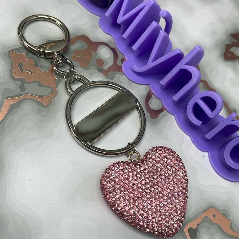 🎉 HOST PIC🎉 Authentic Coach Silver & Pink Medallion with Crystal Heart Charm - Picture 4 of 8